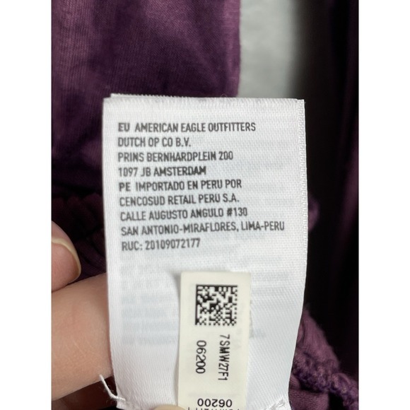 American Eagle Soft & Sexy Ruffle Bell Sleeve Top Purple Tie Dye Womens Sz Small - Picture 9 of 11